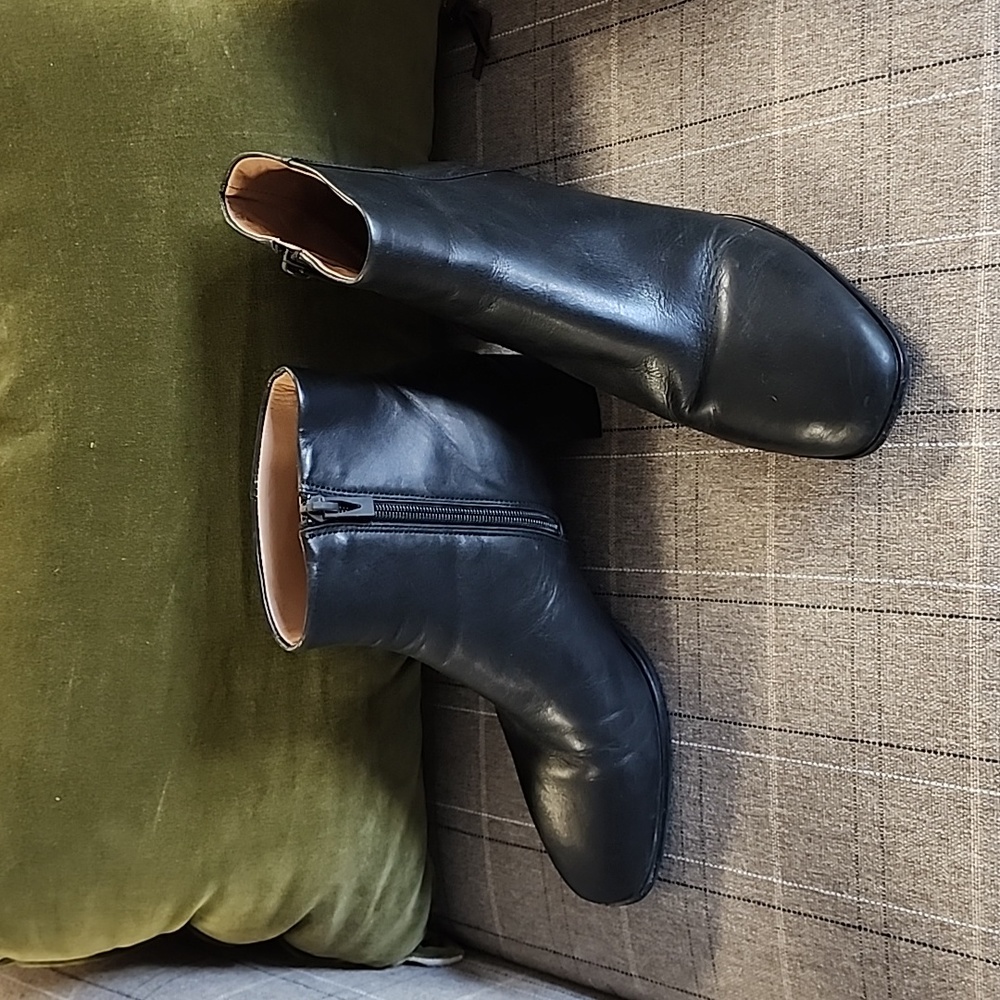 VIA SPIGA VINTAGE Y2K Black Leather Ankle Boots 37.5 7 Minimalist Industrial - Picture 16 of 17
